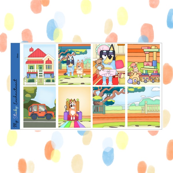 Bluey | Vertical Weekly Planner Stickers | Exclusive Art