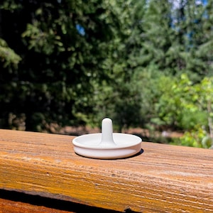 Mini Pottery Ring & Jewelry Holder - White Ring Stand Dish