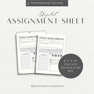 Piano Assignment Sheet GRAY