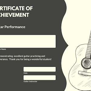 Guitar Recital Certificate CHARCOAL