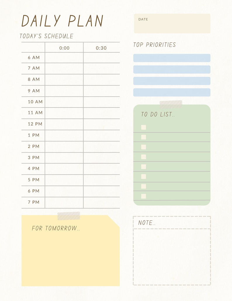 Daily Time Blocking Schedule Planner - Etsy