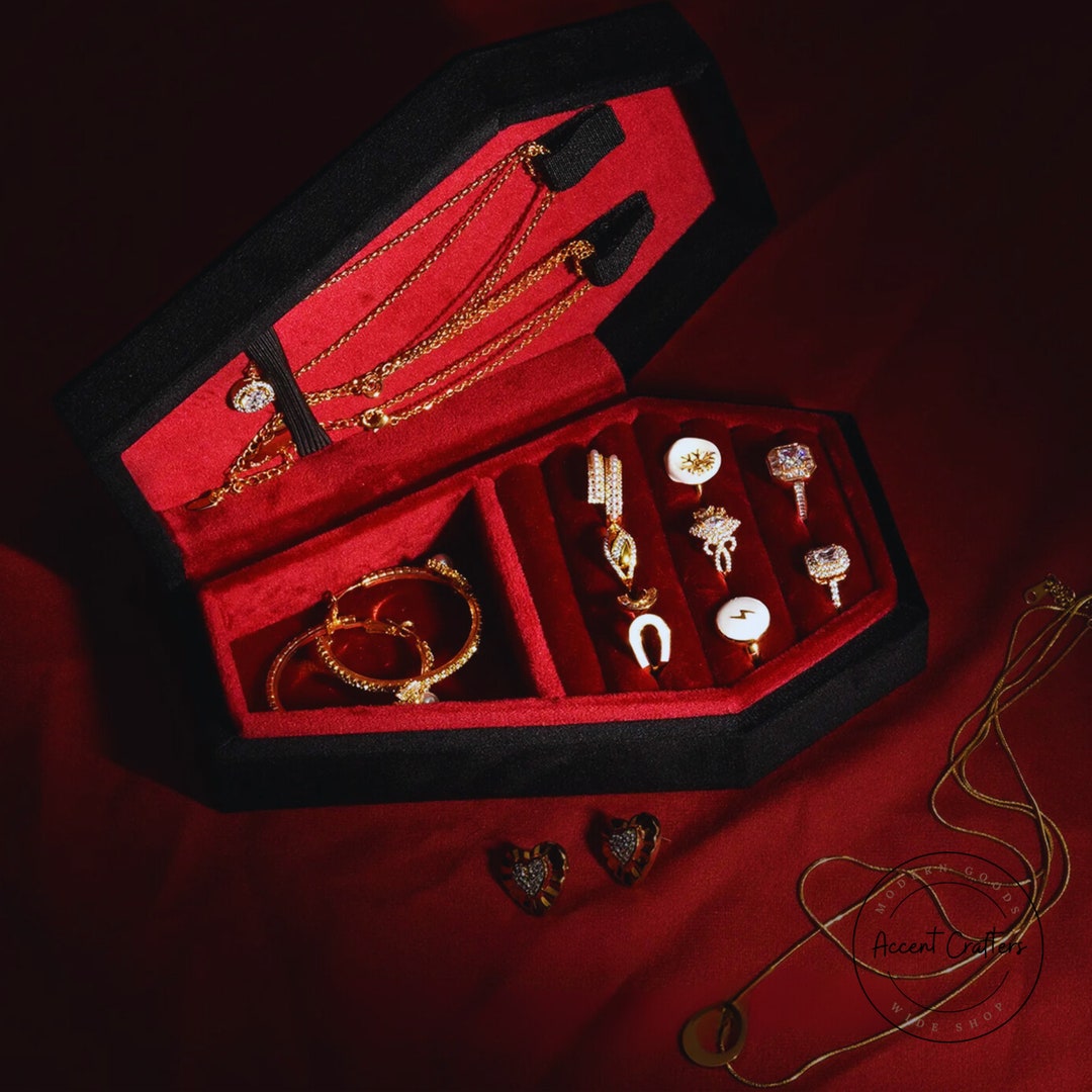 Black Gothic Coffin Jewelry Box Coffin Ring Box Gothic Etsy