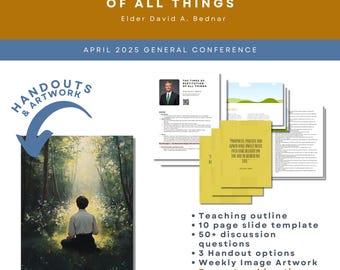 Elder David A. Bednar - The Times of Restitution of All Things - April 2025 General Conference Relief Society, RS Helps, Teaching Resources