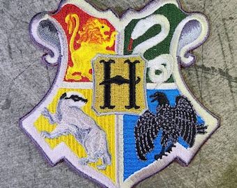4" Hogwarts Cutout Silver Shield patch