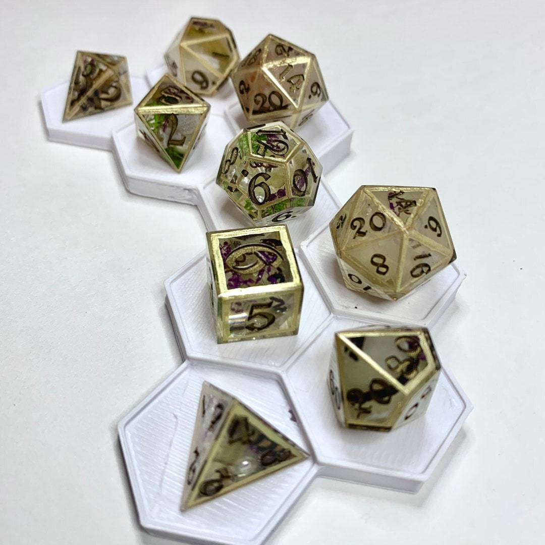 Ardent Love, 9piece DND Dice Set, Handmade Dice Set, Sharpedged Dice