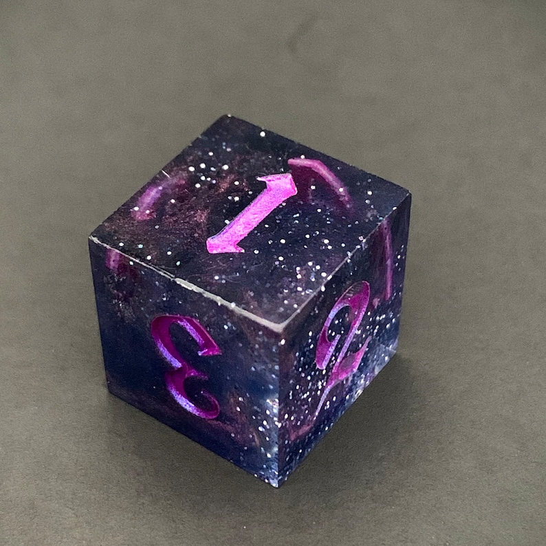 Violet Galaxy, 9piece DND Dice Set, Handmade Dice Set, Sharpedged