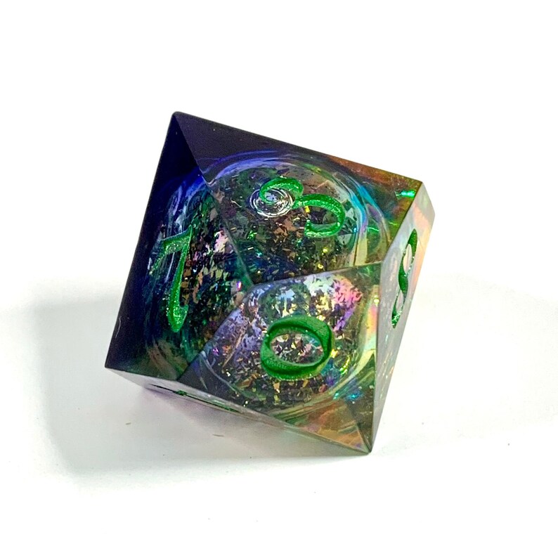 Ambition and Depth, 9piece DND Dice Set, Handmade Dice Set, Sharp