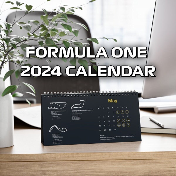 F1 Kalender 2024 Formel Eins Schreibtischkalender | F1 Fan Geschenk Weihnachten, Grand-Prix-Spielplan 2024