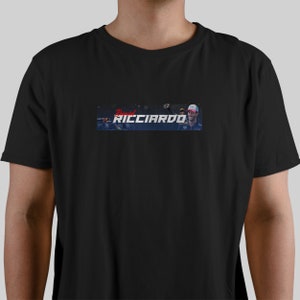 T-shirt Daniel Ricciardo Red Bull Formula One Racing Box Logo Bootleg unisex, maglietta Racing Grand Prix F1