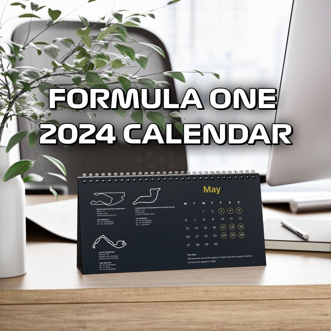 F1 Calendar 2024 Formula One Racing Desk Calendar F1 Fan Gift Christmas