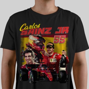 Camiseta unisex Carlos Sainz JR Ferrari Formula One Racing Vintage 90s Bootleg, camiseta Racing Grand Prix F1