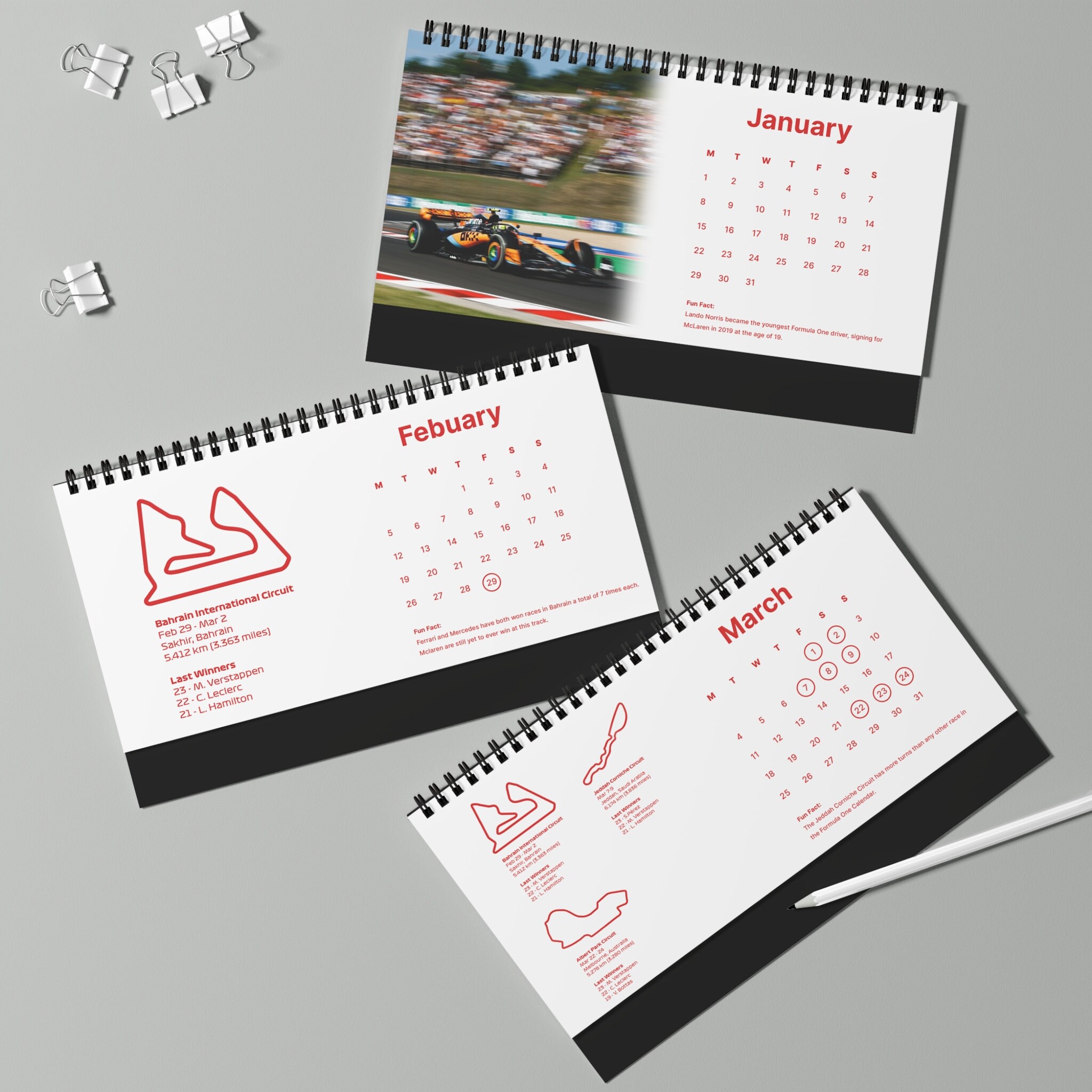 F1 Calendar 2024 Formula One Racing Schedule Desk Calendar F1 Fan Gift