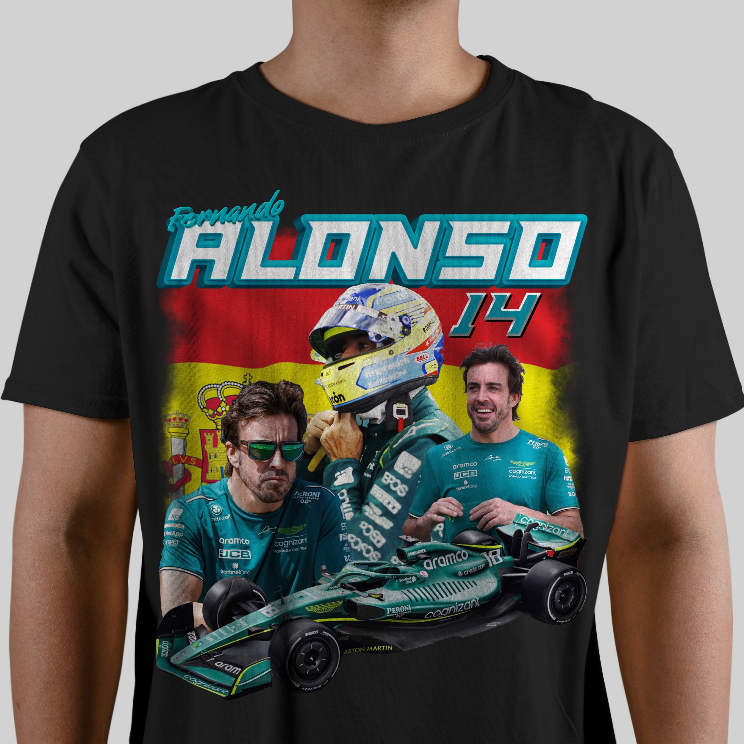 Camiseta unisex Fernando Alonso Aston Martin Formula One Racing
