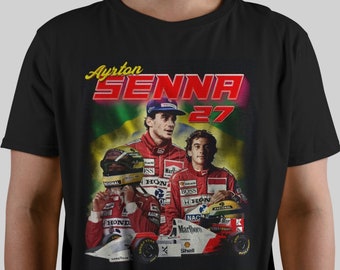 Ayrton Senna McLaren Formula One Racing Vintage anni '90 Bootleg Unisex T-Shirt, Racing Grand Prix F1 Tee