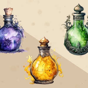 Witch Potion, Magic Potion Decor, Witchy Art, Commercial Use, Junk ...