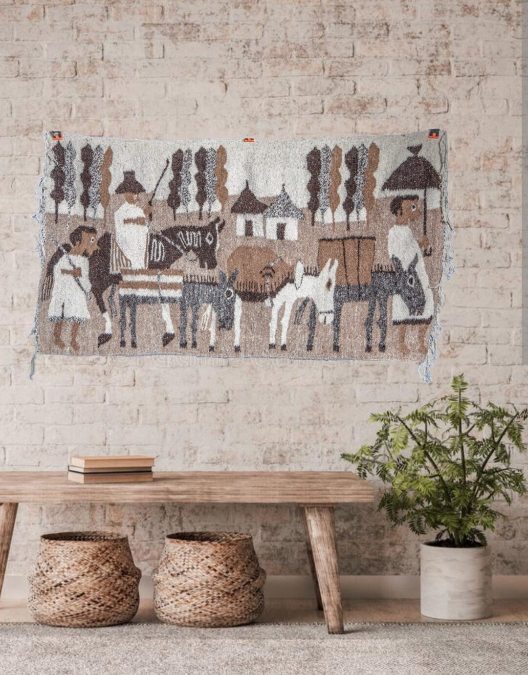 Handwoven Wool Rug From Ethiopia Modern Tribal Home Decor Etsy