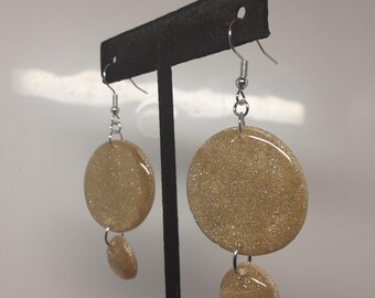 Sparkly Gold Circle Dangles - Eclectic Grace