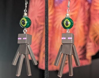 Minecraft Endermen Statement Earrings - Gamer Geek Jewelry - Eclectic Grace