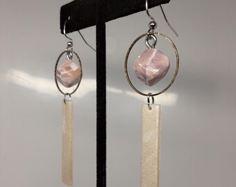 Handmade Shimmering Polymer Clay Dangle Earrings - Eclectic Grace