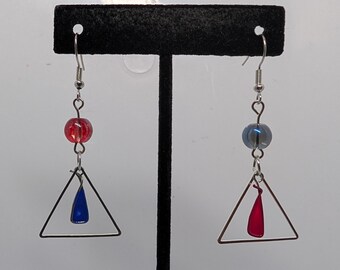 Asymetrical Blue-Red Dangles - Eclectic Grace