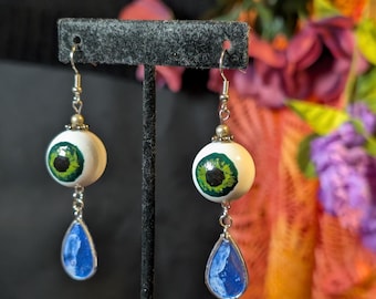 Eyeball Teardrop Dangles - Whimsical, Wild, Weird. - Eclectic Grace
