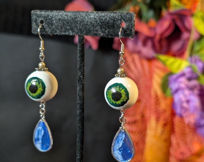 Featured listing image: Eyeball Teardrop Dangles - Whimsical, Wild, Weird. - Eclectic Grace