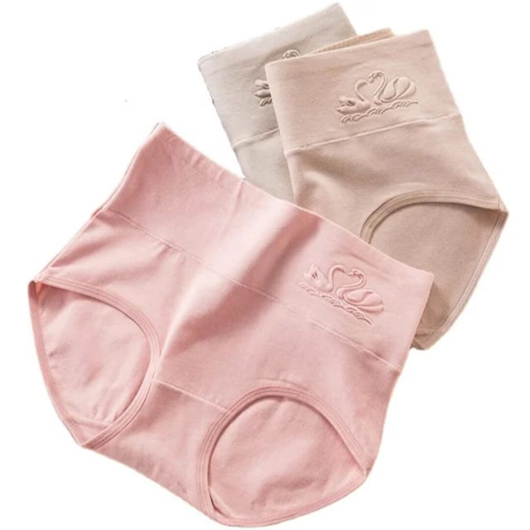 High Waist Cotton Tummy Control Underwear Ladies Leak Proof Panties With  Embossed Logo, Ladies Cotton Pants Briefs, Gift Options 
