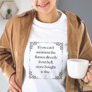 Funny Unisex Heavy Cotton Tee, Witchy Shirt, Flames of Hell, Gift for witchy friend