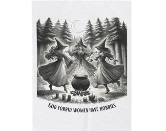 Witchy Samt-Plüschdecke, gemütliche Wohndekoration, Geschenke für Hexen, heidnische, spirituelle Decke, weiche, warme Decke