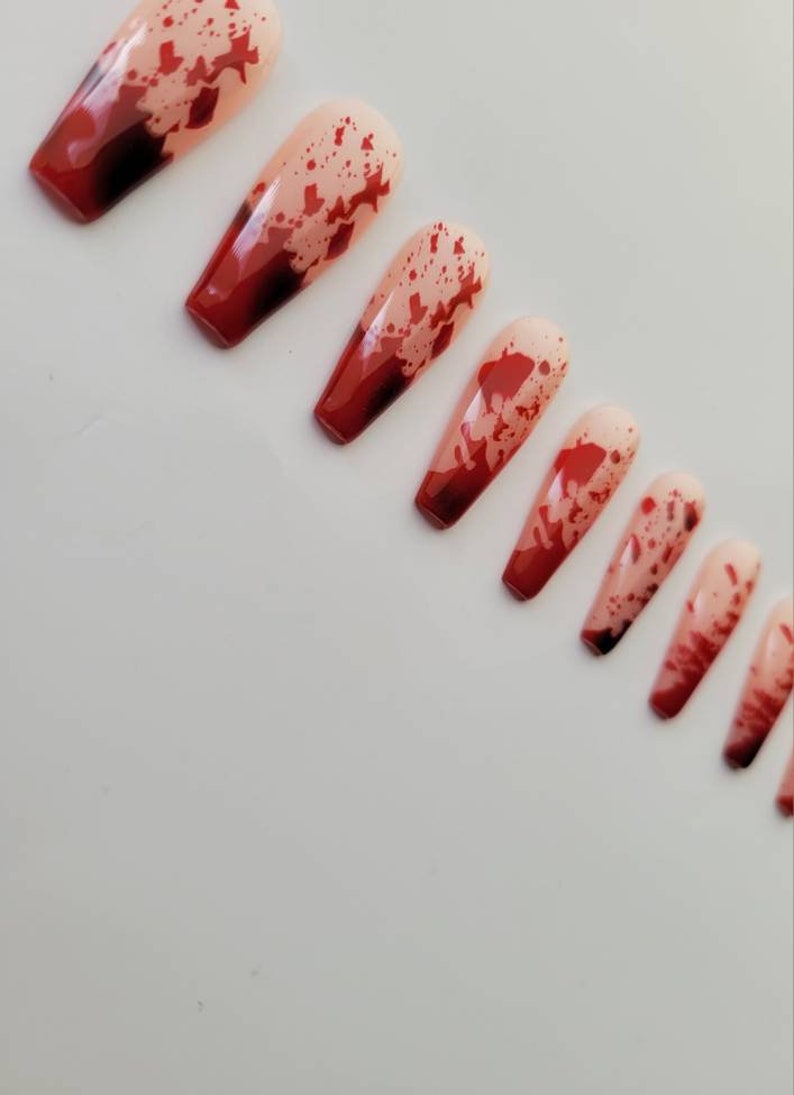 press-on-nails-long-coffin-shape-blood-splatter-etsy