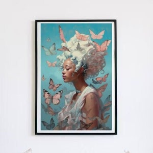 Poster Druck für Schlafzimmer Wand Kunst Ästhetische Digital Art Print Geschenk für Home Decor