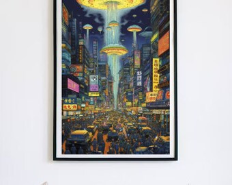 Japan Poster Print for Bedroom Wall Art Aesthetic Digital Art Print Gift for Home Decor