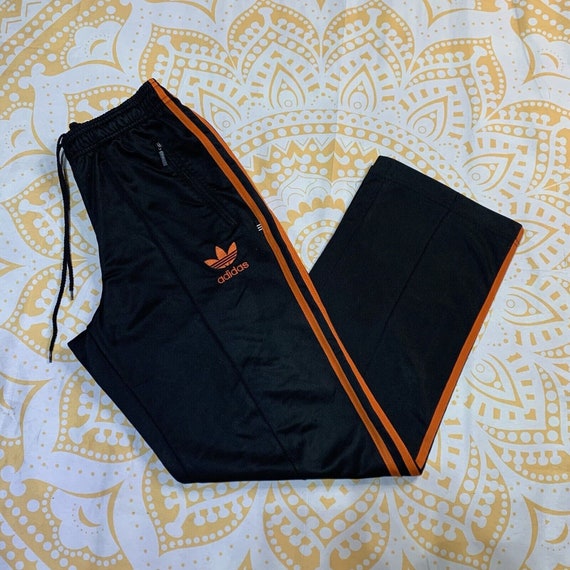 Adidas Originals trainingsbroek zwart oranje jaren 90 wijde - Etsy Nederland