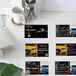 3 Card Bundle Rental Car Business Card (Turo, Avail, Getaround, HyreCar, ZipCar)-DIY Instant Download