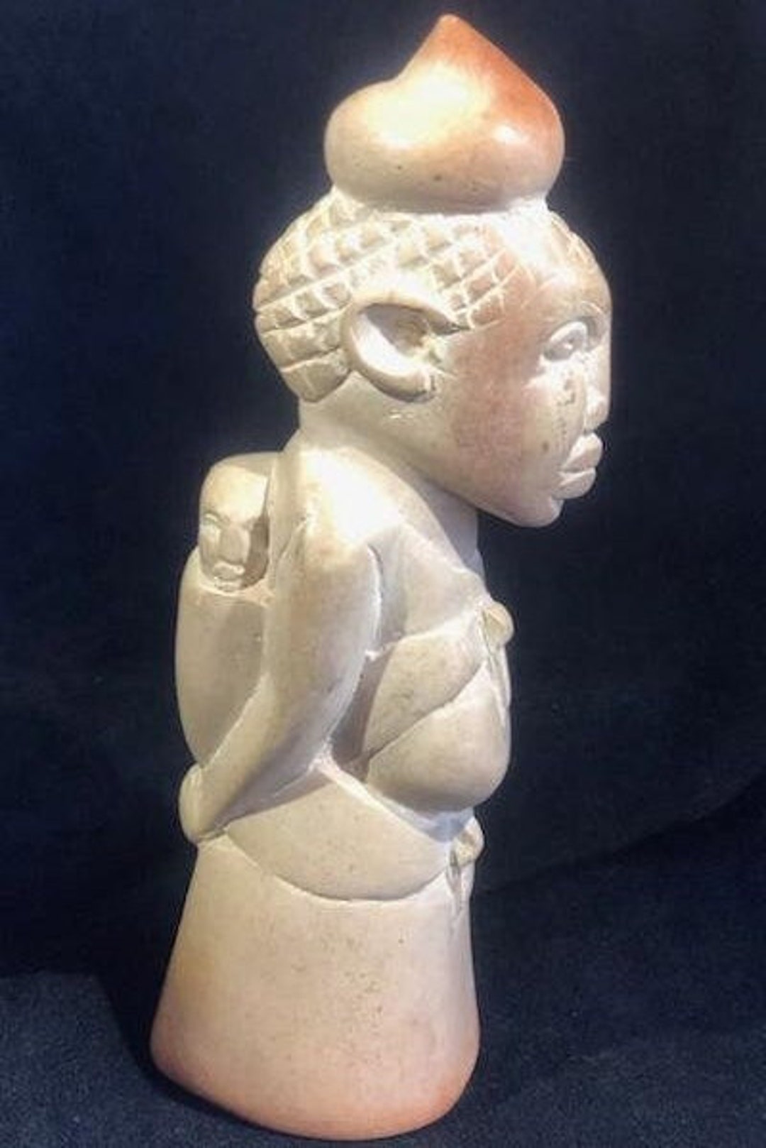 Vintage Kenyan Soapstone Carving of Mother and Child Etsy