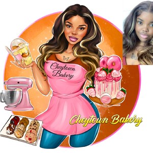 Cute and Delicious Cartoon Bakery Logo Design Portrait