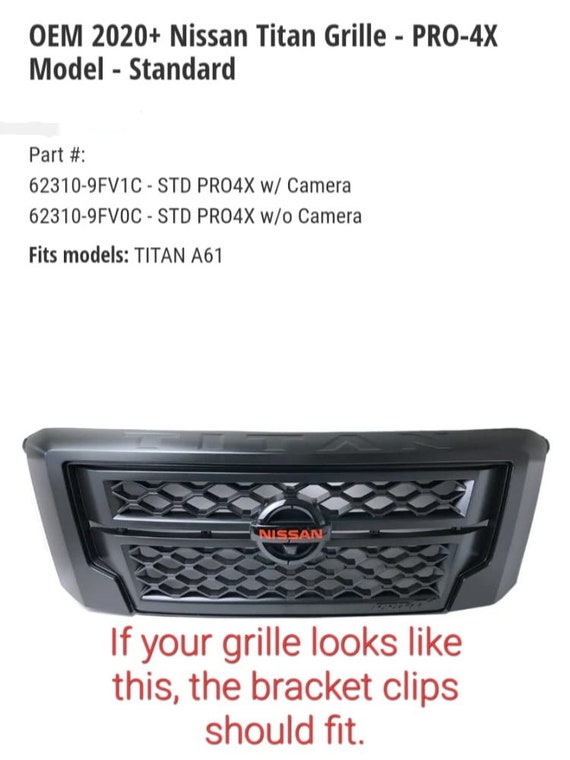 Nissan titan grill clips best sale
