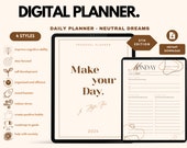 Digital Daily Planner, Digital Template, Daily Planner, iPad Journal, Weekly Planner, 2024 Undated Planner, iPad Planner, Goodnotes Planner