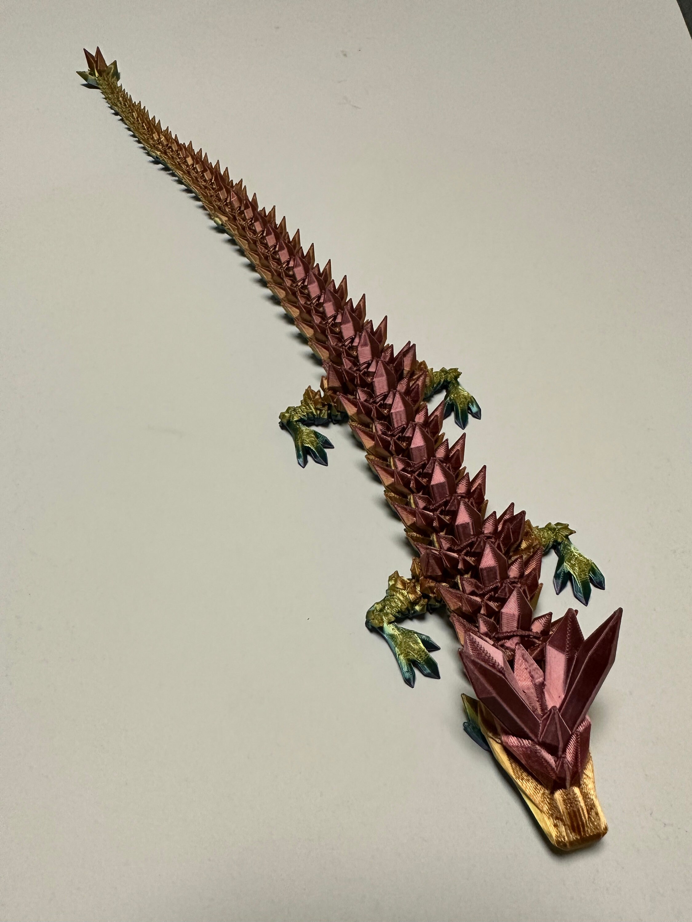 Gosknor 5er-Set 3D-Druck-Drachen – Gelenkdrachen Als Zappelspielzeug & Büro-Deko, 30 Cm Bunt