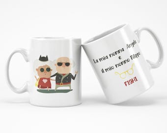 Tazza Personalizzata "I miei nonni FIGHI" con Nome e Dedica – Perfetta per la Festa dei Nonni e Occasioni Speciali!