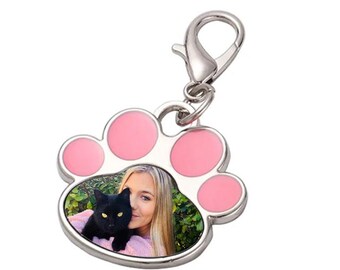 Portachiavi Personalizzato a Forma di Zampa di Gatto con Foto Stampata – Regalo Unico per Amanti dei Gatti con Immagine del Tuo Compagno