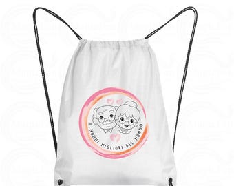 Sacca Nonni Personalizzata con Nome su due parti | Regalo Perfetto per la Festa dei Nonni !! | Borsa Elegante e Pratica per Ogni Necessità