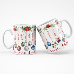 Tazza personalizzata con nomi dei bambini - regalo MAESTRA - NATALE