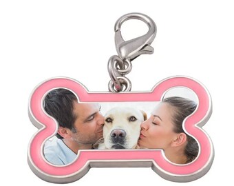 Portachiavi Personalizzato a Forma di Osso con Foto stampata per Amanti dei Cani – Regalo Unico per Proprietari di Animali, Foto Ricordo