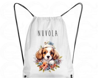 Sacca Cuccioli Personalizzata con Nome | Regalo Perfetto per Amanti degli Animali | Borsa Pratica per Giochi e Accessori del Tuo Pet