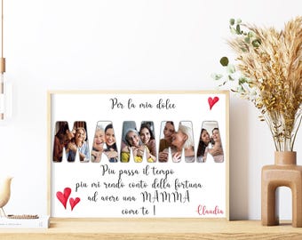 MAMA SCHREIBBILD mit Erinnerungsfoto, Collage, Muttertag, Geschenkideen für Mama, Geschenke für Mama, Mamas Geburtstag, Format DIN A4
