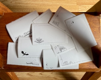 10 Mixed Bookish Bookplate stickers - Author signature - Book autographs - Book Plate
