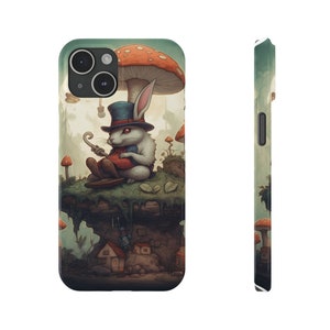 Sinister Rabbit Fantasy iPhone-skal/Tunna telefonskal/Magisk svampkanin telefonskal/Mörk fantasikanin iPhone-skin