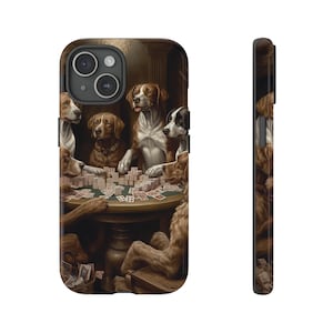 Honden spelen poker iPhone Case/stoere gevallen/grillige Canine Card Game telefoon cover/speelse honden in pokerspel iPhone Sleeve