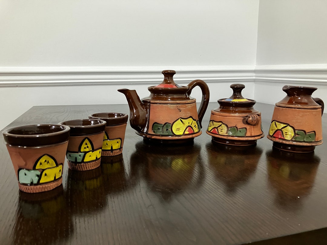 Handmade Pottery Tea Set 6 Pieces Etsy
